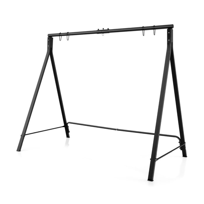 Patio Metal Swing Stand - A-Shaped Porch Swing Frame in Black - Ideal for Outdoor Relaxation Area Upgrade