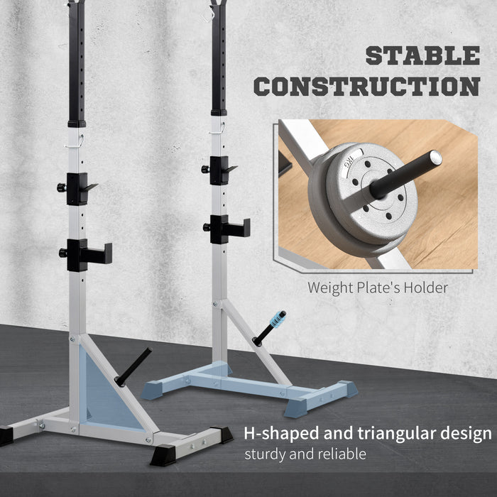 Adjustable Squat Rack Stand - Portable Barbell and Weights Holder for Weight Lifting - Ideal for Home Gym Workout Training