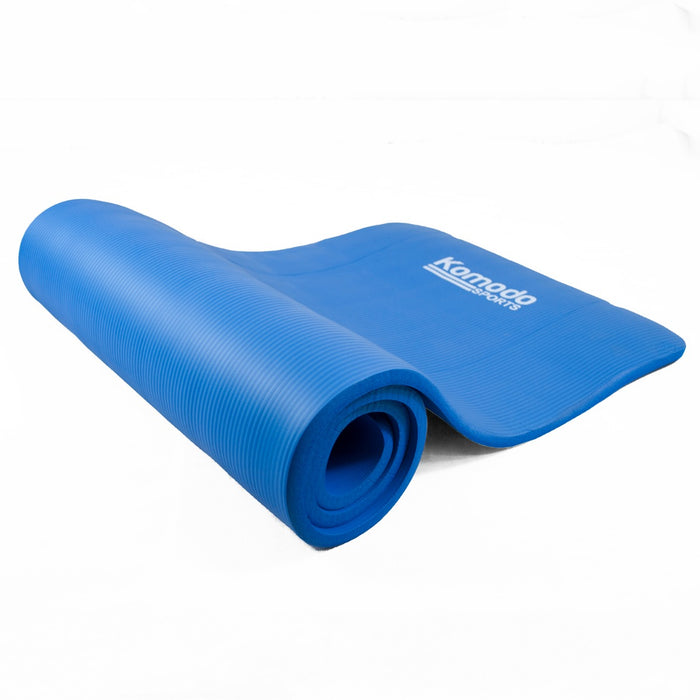 Extra Thick 15mm Yoga Mat - Non-Slip, Comfortable Cushioning, Durable Exercise Mat in Blue - Perfect for Pilates and Fitness Enthusiasts