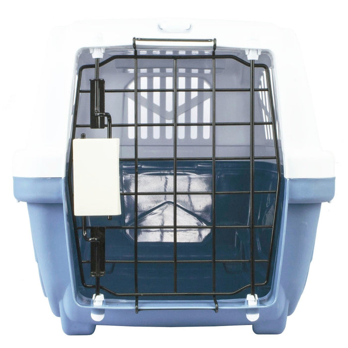Hard Blue Pet Carrier - Spacious and Durable Large Animal Transport Crate - Ideal for Traveling with Dogs, Cats, and Other Pets