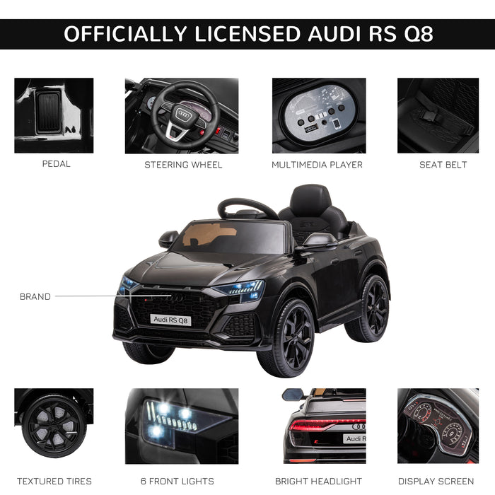 Audi RS Q8 6V Electric Ride-On Car for Kids - Battery-Powered with Music, Lights, and Parental Remote Control - Interactive Toy Vehicle for Children