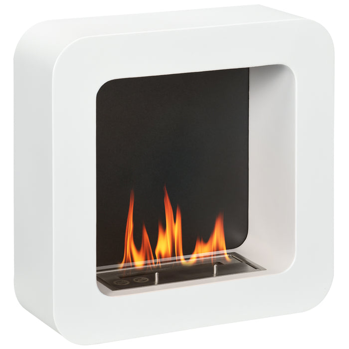 Wall Mounted Ethanol Fireplace - Bioethanol Heater with 1L Tank and 2.5 Hour Burning Time - Cozy Ambiance for Modern Home Spaces