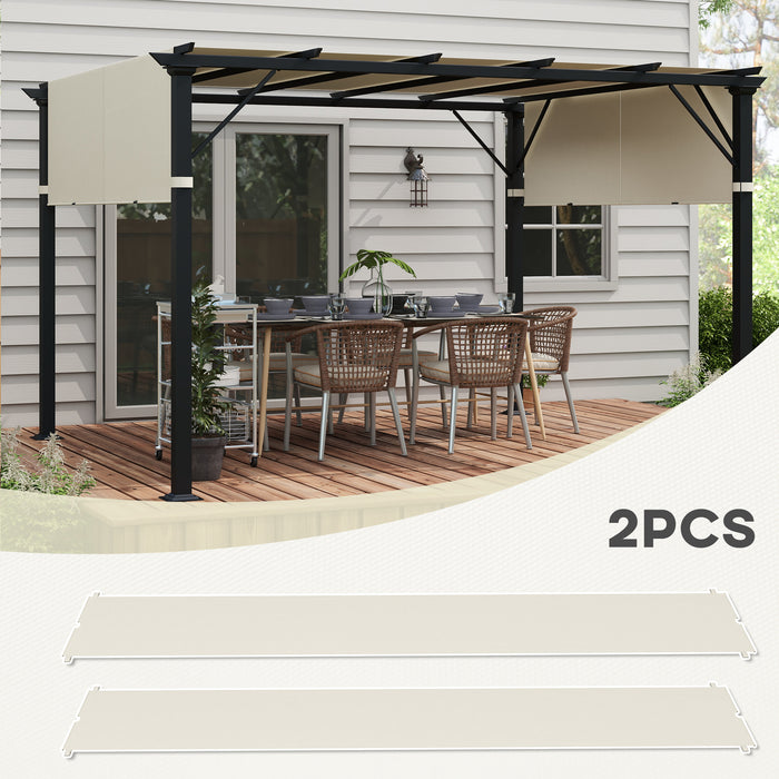 UV-Resistant Pergola Canopy 2-Pack - Easy Install Cream White Shade Covers for 3x3m Structure - Ideal for Outdoor Comfort and Sun Protection