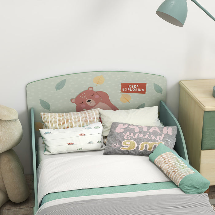 Kids' Green Toddler Bed Frame - Ages 3-6 Bedroom Furniture - Perfect Transition Bed for Little Ones