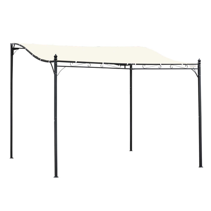 Elegant Scrolling Pergola Gazebo - Metal Frame with Weather-Resistant Canopy, 3x3m, Cream White - Sun and Rain Shelter for Garden Outdoor Comfort