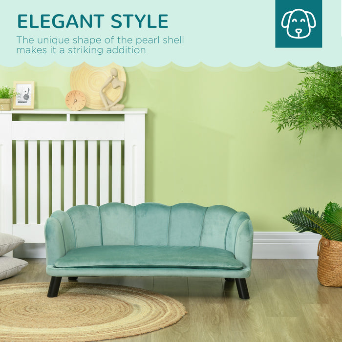 Elevated Canine Lounger - Comfy Dog Sofa with Cushion for Medium to Large Breeds - Stylish Pet Couch Bed with Legs in Green
