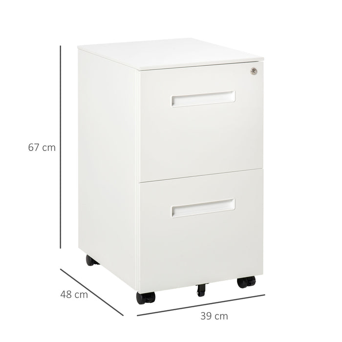 Home Office Mobile File Cabinet - Vertical Filing Furniture with Adjustable Partition, A4/Letter Size, Lockable - Secure Document Organizer for Work and Study