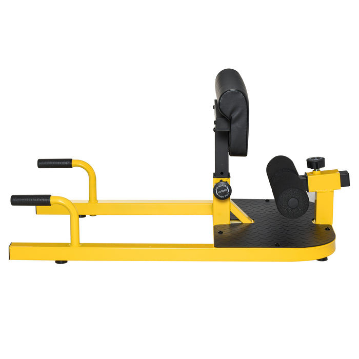 3-in-1 Padded Push Up Sit Up Sissy Squat Machine - Home Gym Leg Fitness Equipment, Yellow - Ideal for Full Body Workouts and Core Strength Training