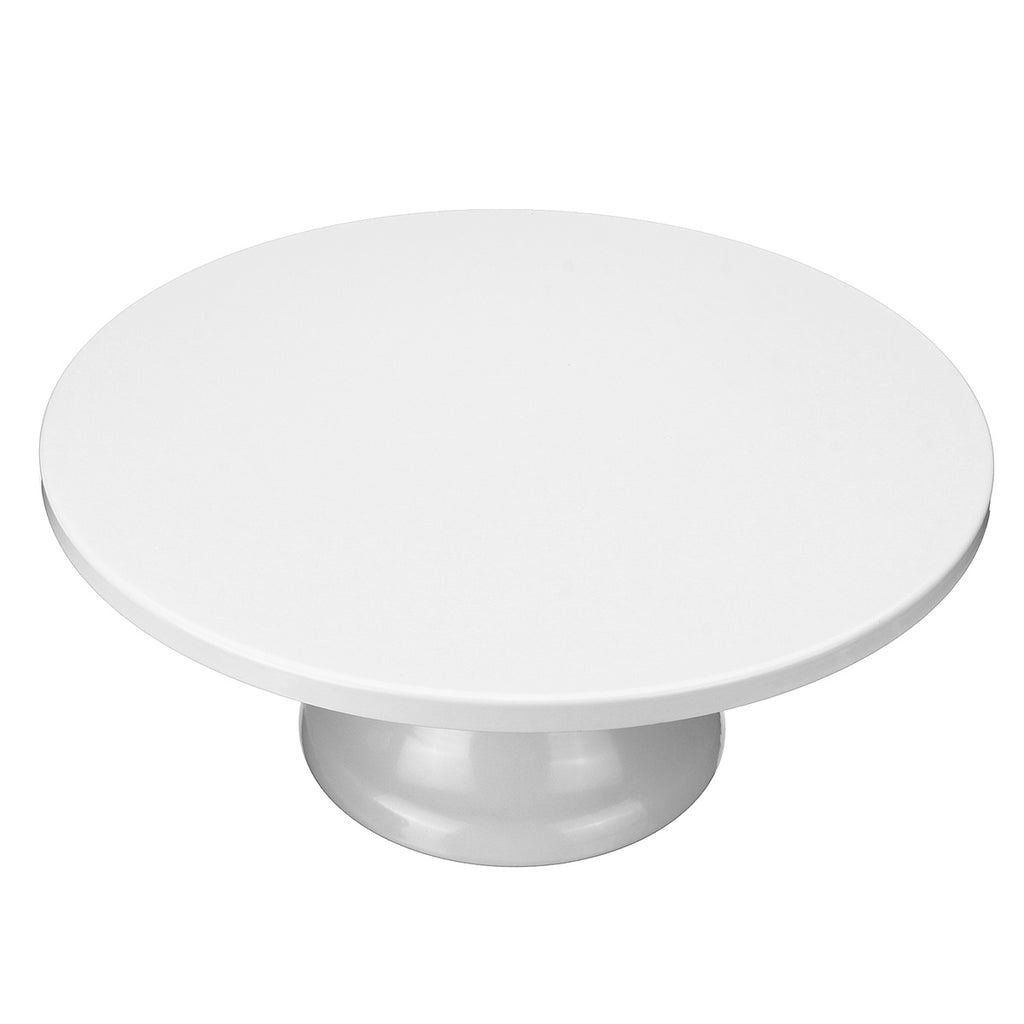 CakeMaster 12-Inch Revolving Cake Stand - Iron Round Pedestal with White and Pink Finish - Perfect for Weddings and Sweet Treat Displays
