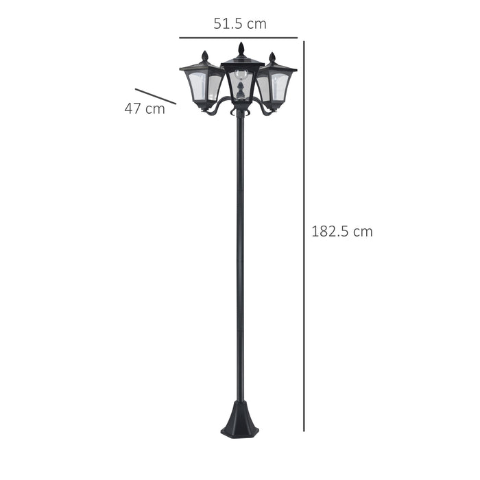 Solar-Powered Lamp Post with IP44 Weatherproof Rating - 51.5 x 47 x 182.5 cm Outdoor Illumination - Ideal for Gardens, Patios, and Pathways