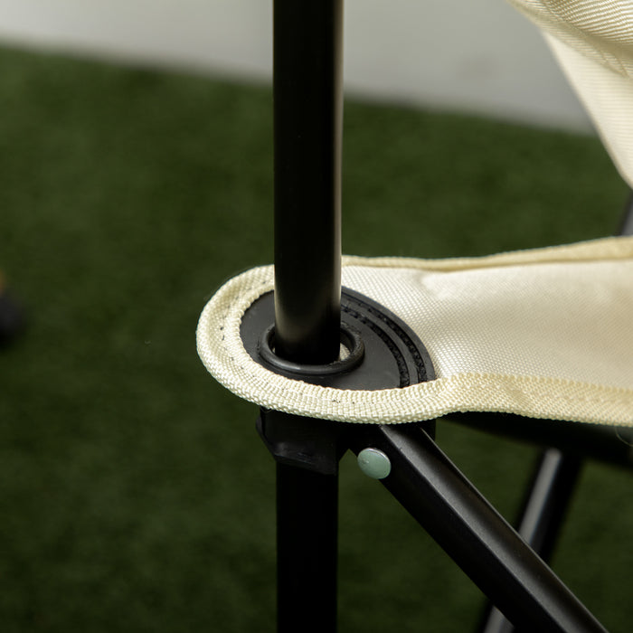 Lightweight Folding Camping Chair with Storage Pocket - Durable Carry Bag Included for Festivals, Beach, Fishing, and Hiking - Easy Transport White Outdoor Seating Solution