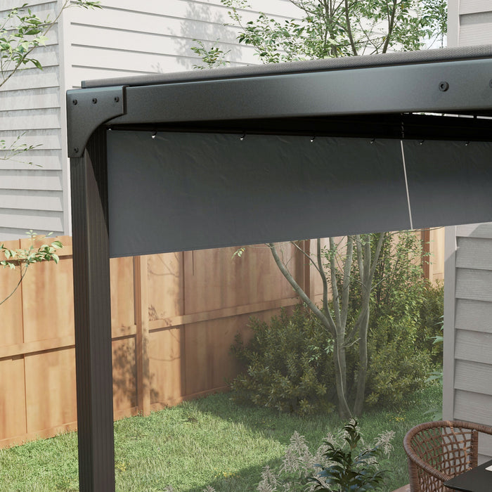 Pergola Side Panels 3x2m with Big Clear Window - 2-Pack Grey Gazebo Curtains for Outdoor Shelter - Ideal for Privacy & Protection