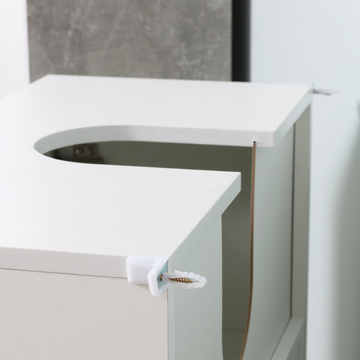 Under Sink Storage Cupboard - Bathroom Vanity Cabinet with Pedestal Design & Adjustable Shelf - Ideal Space Saver for Organizing Toiletries