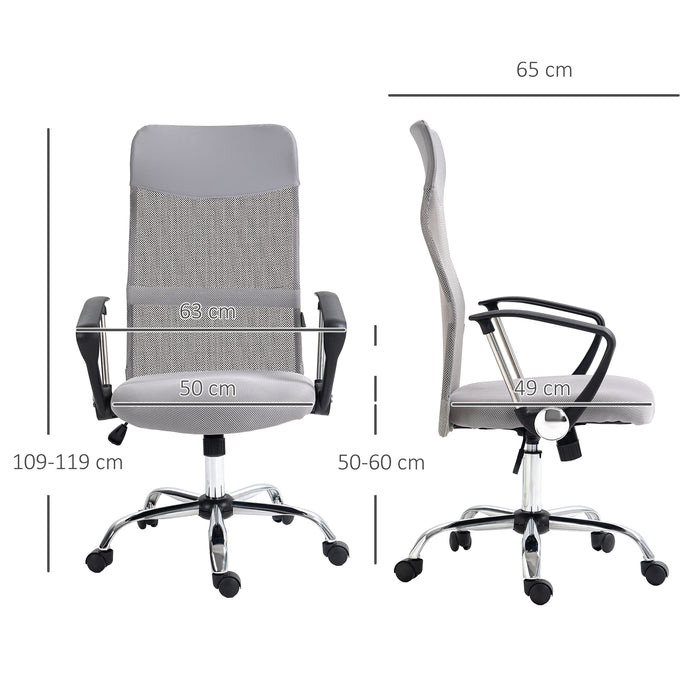 Ergonomic Mesh Office Chair with Adjustable Height and Tilt - Light Grey Comfort Seating Solution - Ideal for Home and Office Use