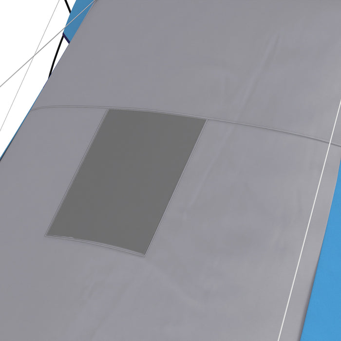 Tunnel Camping Tent with Dual Bedrooms and Central Living Space - 2000mm Waterproof and Portable Shelter for 4-6 People - Ideal for Family Camping and Outdoor Adventures