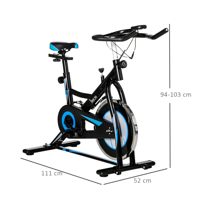 Indoor Cycling Fitness Station - 8kg Flywheel Exercise Bike with Adjustable Resistance - Cardio Workout Machine with LCD Monitor for Home Gym