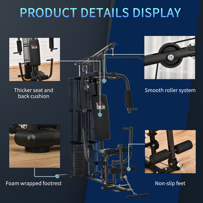 Multi-Purpose Workout Station - Heavy-Duty Fitness Strength Equipment for Weight Training and Body Exercise - Ideal Home Gym System for Muscle Development