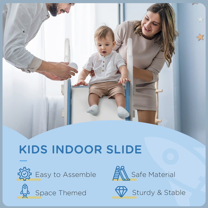 Kids Indoor Freestanding Slide - Space-Themed Playtime Accessory for Toddlers - Safe and Fun Sliding for Ages 1.5-3 Years, Blue