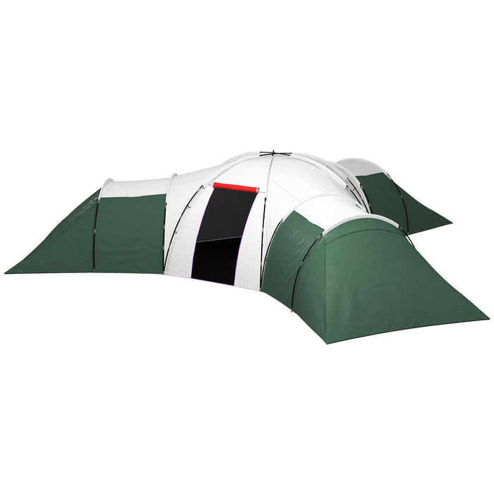 Large Family Camping Tent for 6-9 People - Multiple Bedrooms with Spacious Living Area - Complete with Essential Accessories