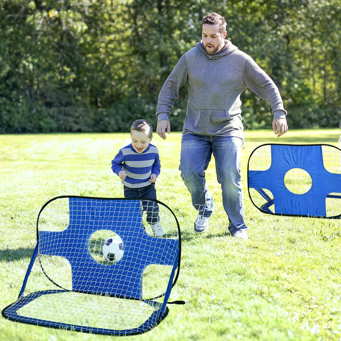 Kids 2-in-1 Soccer Pop-Up Goal - Dual-Function Target and Net for Backyard Sports - Ideal for Youth Practice & Outdoor Play