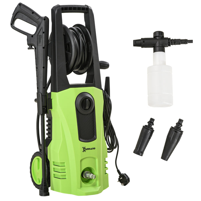 High-Performance 1800W Pressure Washer - 150 Bar Intensity with 510 L/hr Flow Rate - Portable Jet Wash for Vehicles and Gardens
