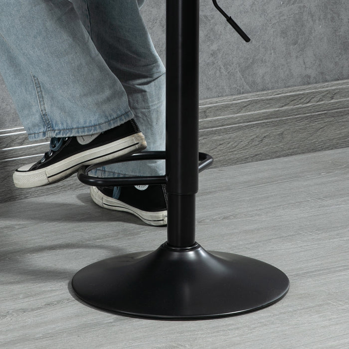 Adjustable Bar Stools Twin Pack - 360° Swivel Counter Height Stools with Footrests, Set of 2 - Perfect for Dining and Home Pub Areas, Brown