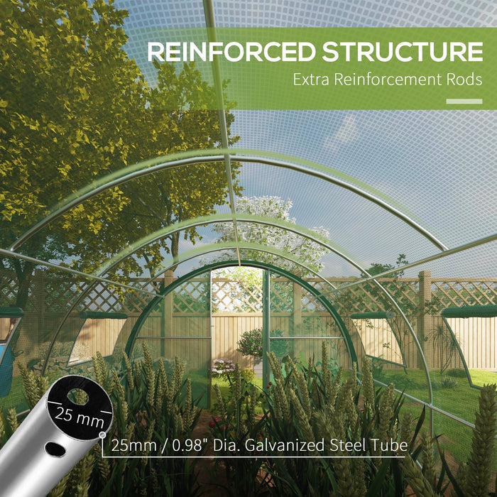 Upgraded Polyethylene Polytunnel - 6x3m Walk-in Greenhouse with Enhanced Structure - Ideal for Garden Plant Protection and Growth