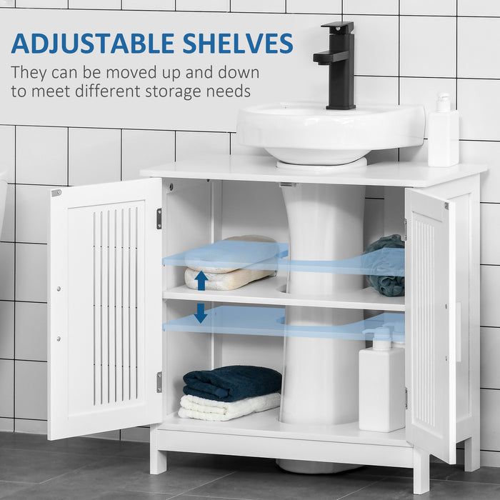 Bathroom Storage Organizer - Modern Under Sink Cabinet with Adjustable Shelves and Dual Doors - Space-Saving Vanity Unit for Bathroom Essentials