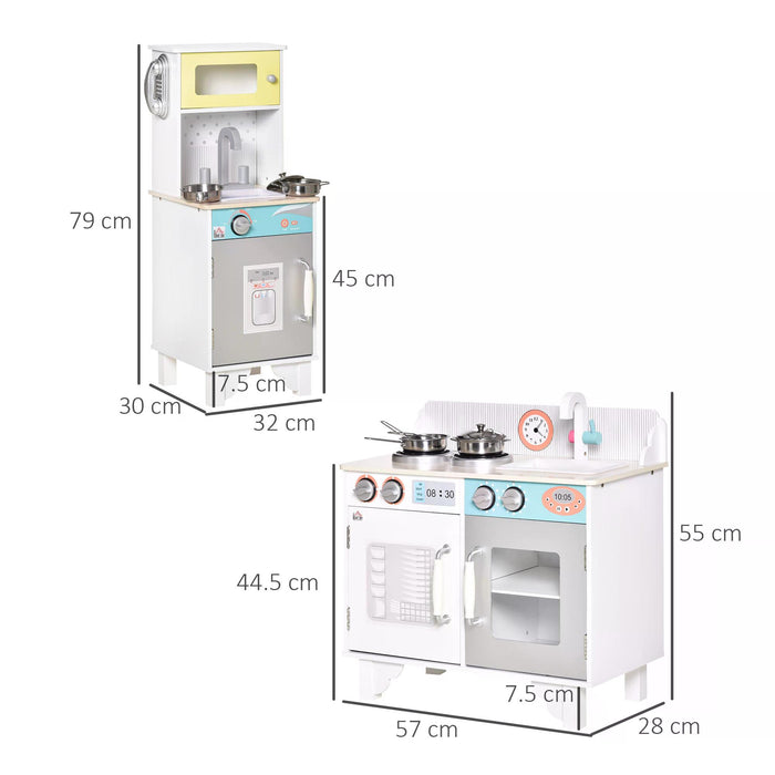 Wooden Toy Kitchen Set for Kids - Interactive Play Cooking Station with Sink, Telephone, and Storage Basket - Imaginative Role-Playing Fun for Children Ages 3-6