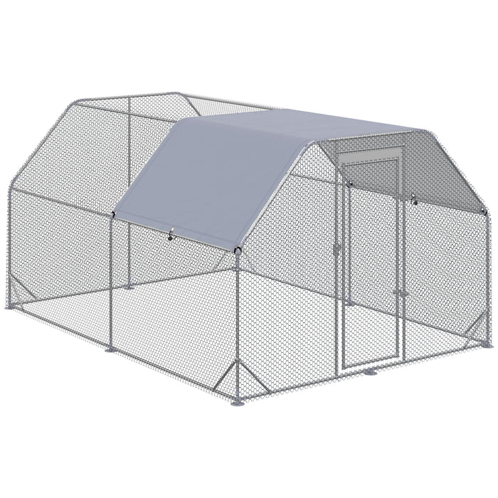 Walk-In Chicken Coop Run Cage with Roof - Spacious 380x280x195 cm Hen House for 10-12 Chickens - Ideal Duck Pen for Outdoor Use