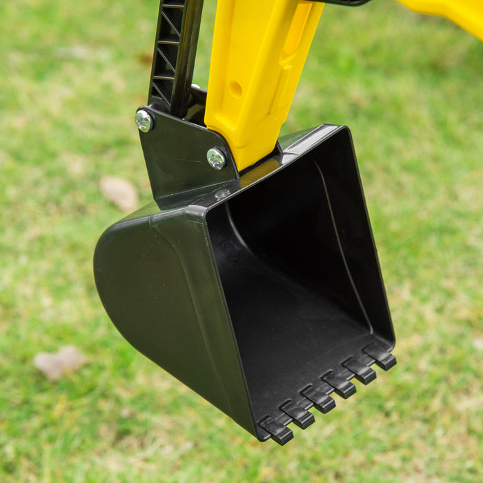 Pedal-Powered Excavator Ride-On - Construction Pretend Play Vehicle with Working Horn - Ideal for Kids & Toddlers Outdoor Fun