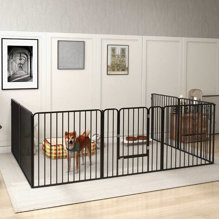 Heavy Duty 8-Panel 80cm High Pet Playpen - Indoor/Outdoor Enclosure for Small to Medium Dogs - Safe Exercise and Play Area