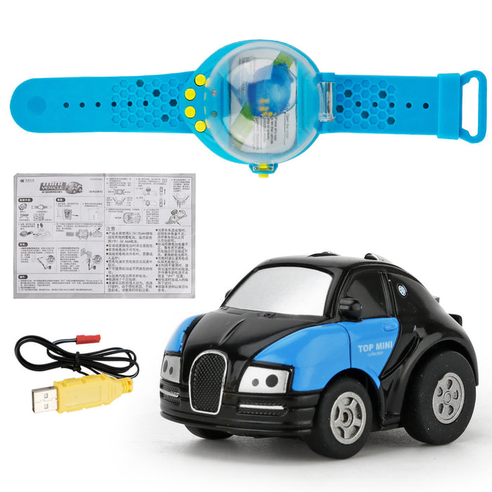 Remote Control Kids' Toy Car Watch - Cartoon Mini Electric Rechargeable Racing Cars - Perfect Gift for Playful Boys