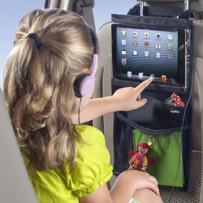 Car Back Seat Organizer - iPad/Tablet Holder, Multipocket Storage - Ideal for Family Travel and Keeping Kids Entertained
