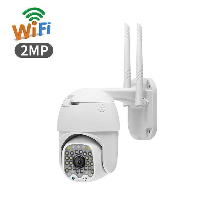 GUUDGO 1080P HD Wifi IP Security Camera - 4X Zoom, 32LED Outdoor Light, Sound Alarm & Waterproof Night Vision - Ideal for Home & Business Surveillance