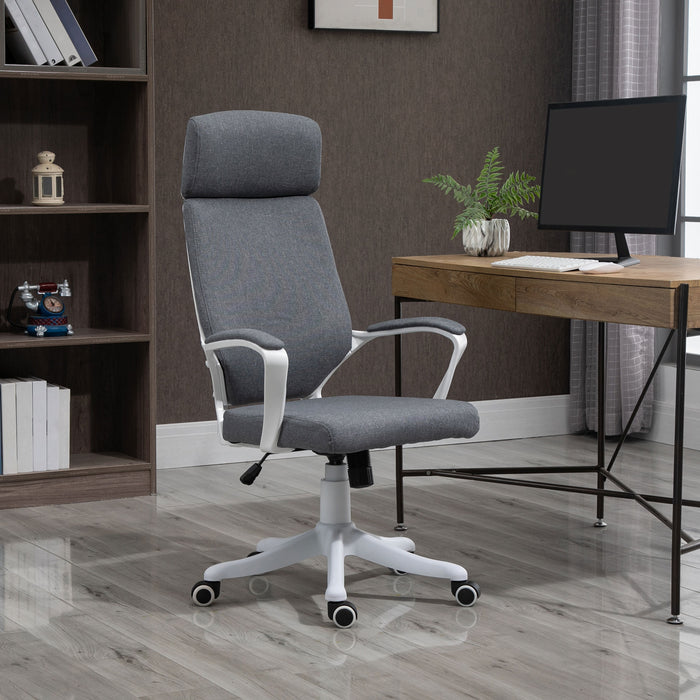 Ergonomic High-Back Office Chair - 360° Swivel, Adjustable Height with Lumbar Support - Comfortable Desk Task Chair for Home or Office Workers