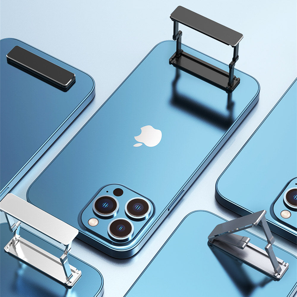 Aluminum Alloy Mini Invisible Stand - Foldable Phone Holder, Universal Back Sticker Bracket - Ideal for iPhone 14/13 Pro, Xiaomi 13, Samsung Users