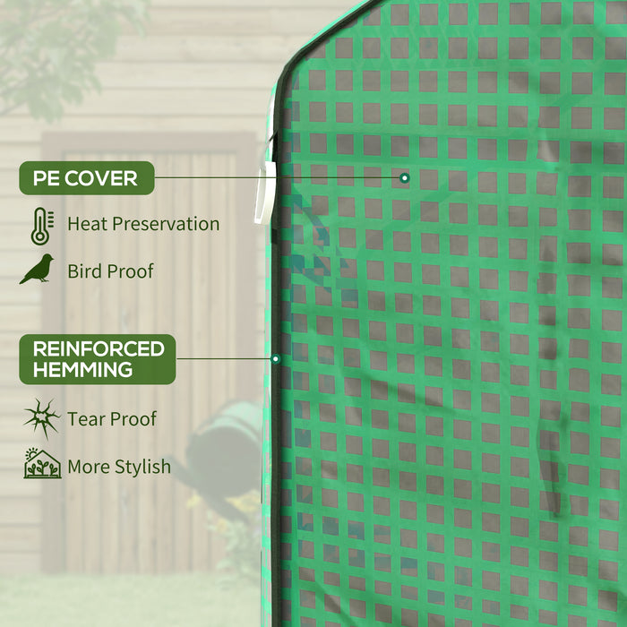 Walk-in PE Greenhouse Cover with Roll-up Door - Durable Plant Protection Hot House Cover, 140x73x190cm with Windows - Ideal for Gardeners and Growing Vegetables