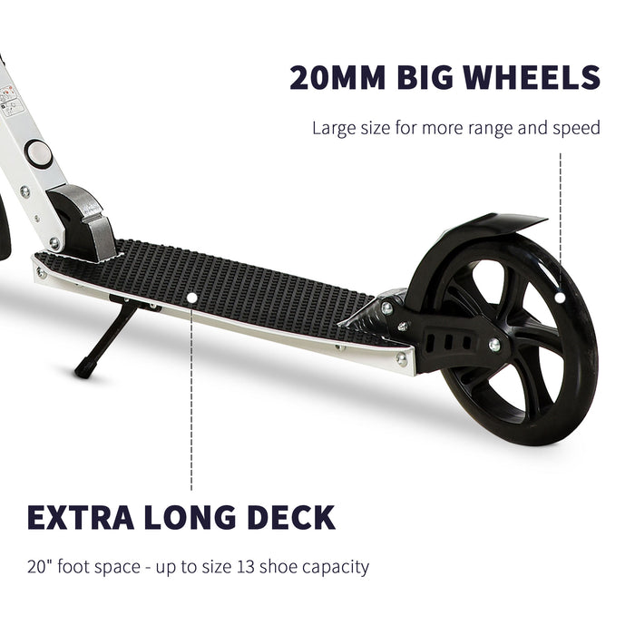 Foldable Scooter for Teens and Adults - One-Click Folding Mechanism, Adjustable Handlebar, Dual Brakes, Shock Absorption - Portable Push Scooter with Convenient Kickstand