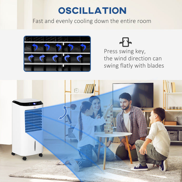 Evaporative Anion Ice Cooling Fan - Portable Air Cooler with Water Conditioner & Humidifier Features - Ideal for Home Bedroom Comfort with Remote Control and Timer