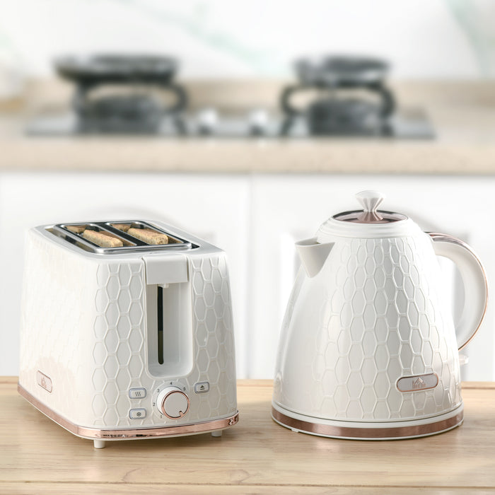 3000W Quick Boiling 1.7L Kettle with Auto Shut-Off - 2-Slice Toaster with Adjustable Browning Controls - Ideal Kitchen Combo for Home Breakfast Preparation