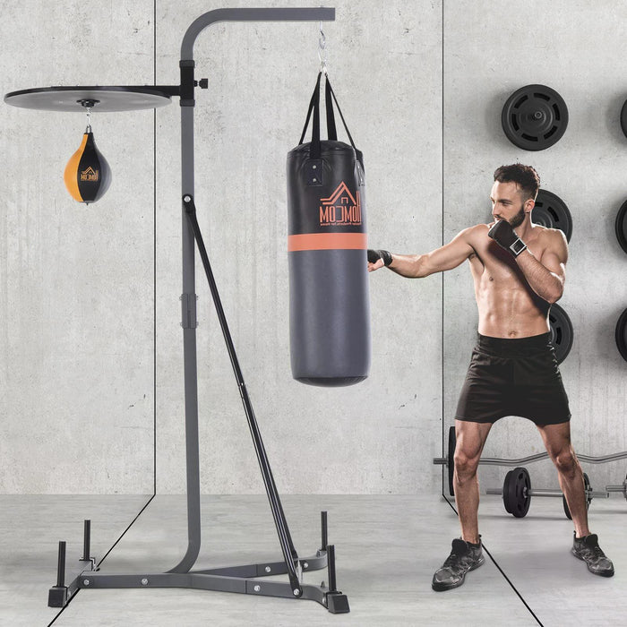 Freestanding Duo Punch Training Bag - Adjustable Height Sandbag with Durable Steel Frame for Agility Workouts - Ideal for Home Fitness Enthusiasts