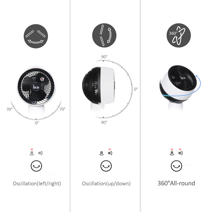 28'' Air Circulator Fan with Remote Control - 3 Speeds, 3 Modes, 70° Oscillation, 90° Vertical Tilt, Height Adjustable - Ideal for Home and Office Comfort in Black & White