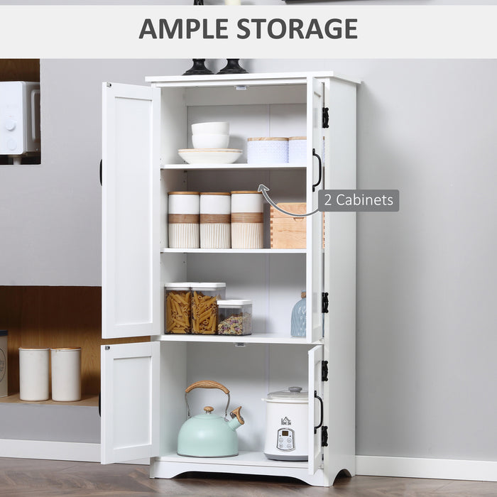 Adjustable Shelf Accent Floor Cabinet - Spacious Kitchen Pantry Storage, White - Ideal for Organizing Cookware and Dry Goods