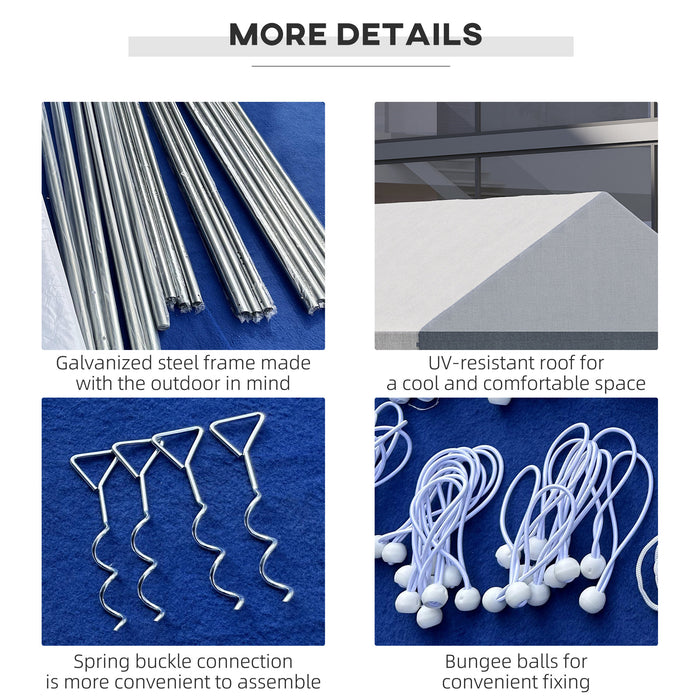 Galvanized 8x4m Party Tent Marquee - Gazebo with Side Walls, 8 Windows, Dual-Entry Doors - Ideal for Outdoor Celebrations, Weddings, and Events