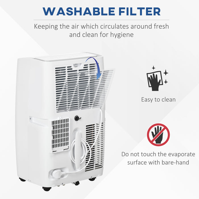 12,000 BTU Portable Air Conditioner - Dehumidifier & Cooling Fan with LED Display, 24H Timer, Remote Control - Cools Rooms Up to 25m², Includes Window Mount Kit