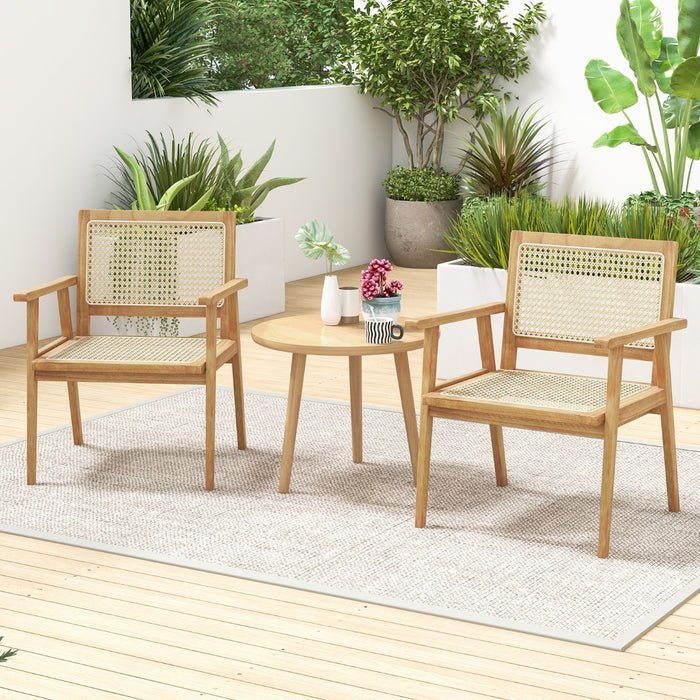 Wood Dining Chair - Comfortable, with Curved Backrest, Ideal for Backyard, Porch, Balcony - Designed for Ultimate Outdoor Relaxation