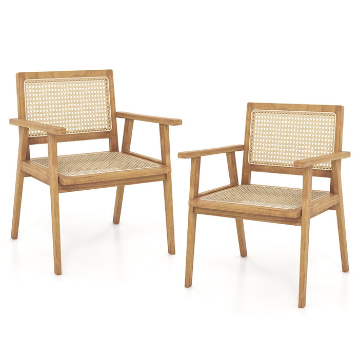 Wood Dining Chair - Comfortable, with Curved Backrest, Ideal for Backyard, Porch, Balcony - Designed for Ultimate Outdoor Relaxation