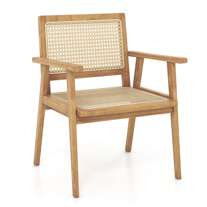 Wood Dining Chair - Comfortable, with Curved Backrest, Ideal for Backyard, Porch, Balcony - Designed for Ultimate Outdoor Relaxation