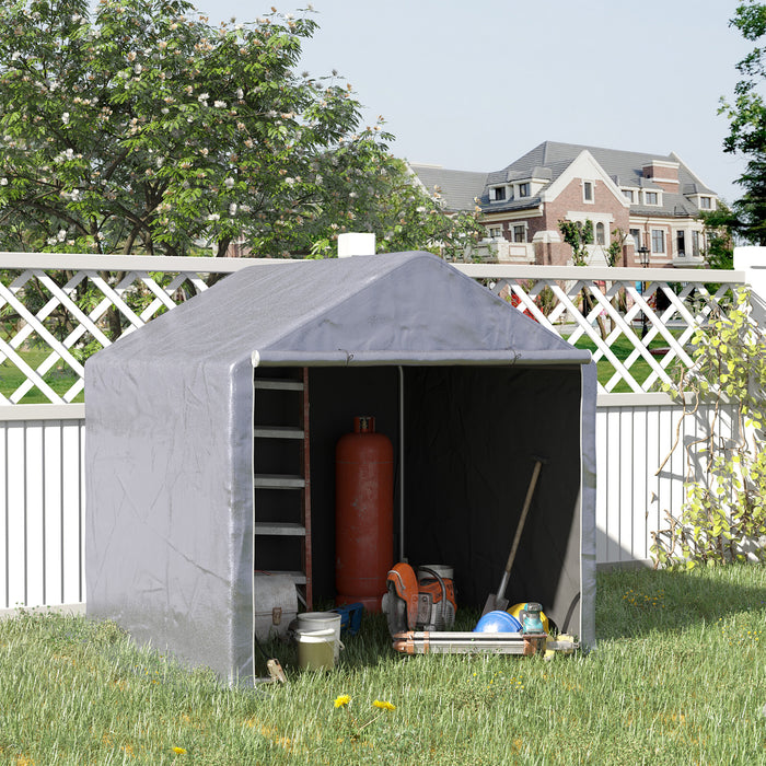 Galvanized Steel Storage Tent 2x2m - Waterproof Outdoor Carport Gazebo with UV Protection, Grey - Ideal for Garden Garage and Weather-Resistant Vehicle Shelter